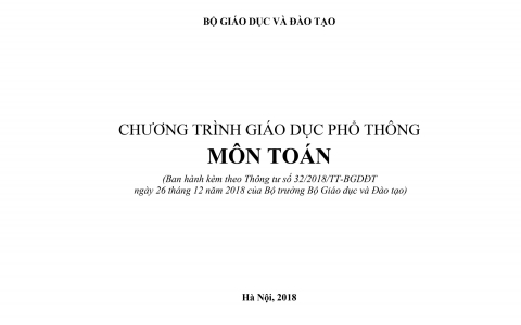 Chương trình giáo dục phổ thông tổng thể môn Toán đổi mới